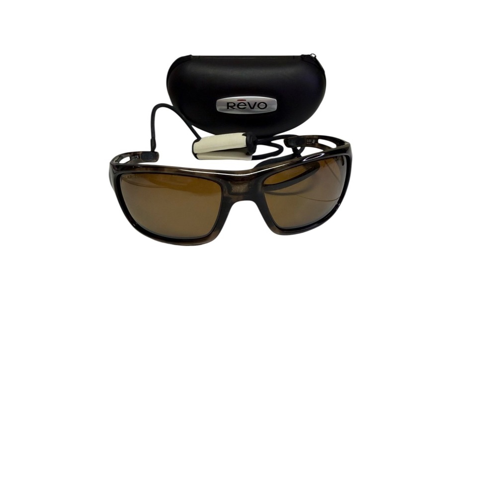 revo guide re4054-04 wrap sunglasses brown with strap handle sports active